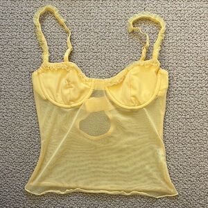 Edikted Yellow Sheer Camisole Top